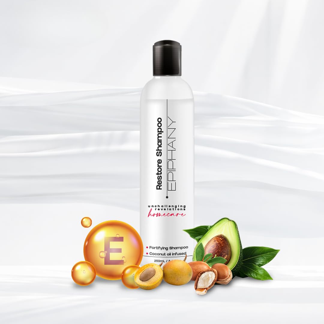 Epiphany Sulfate Free Shampoo – Hydrating Repair for Color Treated & Chemically Processed Hair | Coconut, Avocado & Argan Oil | UV Protection | Daily Use