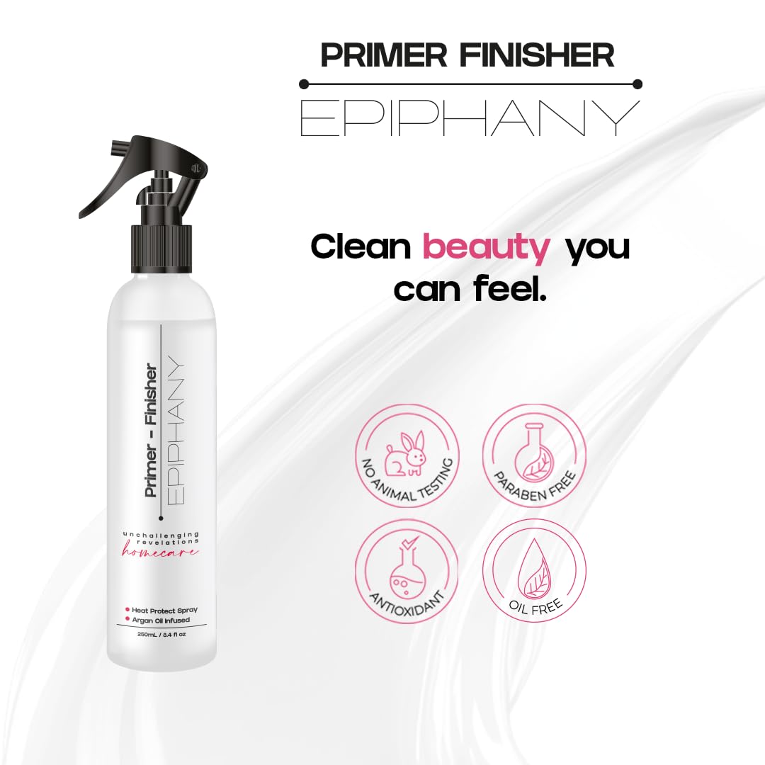 Epiphany Heat Protectant & Anti Frizz Primer – Thermal Protection for Flat Iron & Blow Dryer | Ceramides & Natural Oils | Shine Boost & Cuticle Seal | Salon Grade