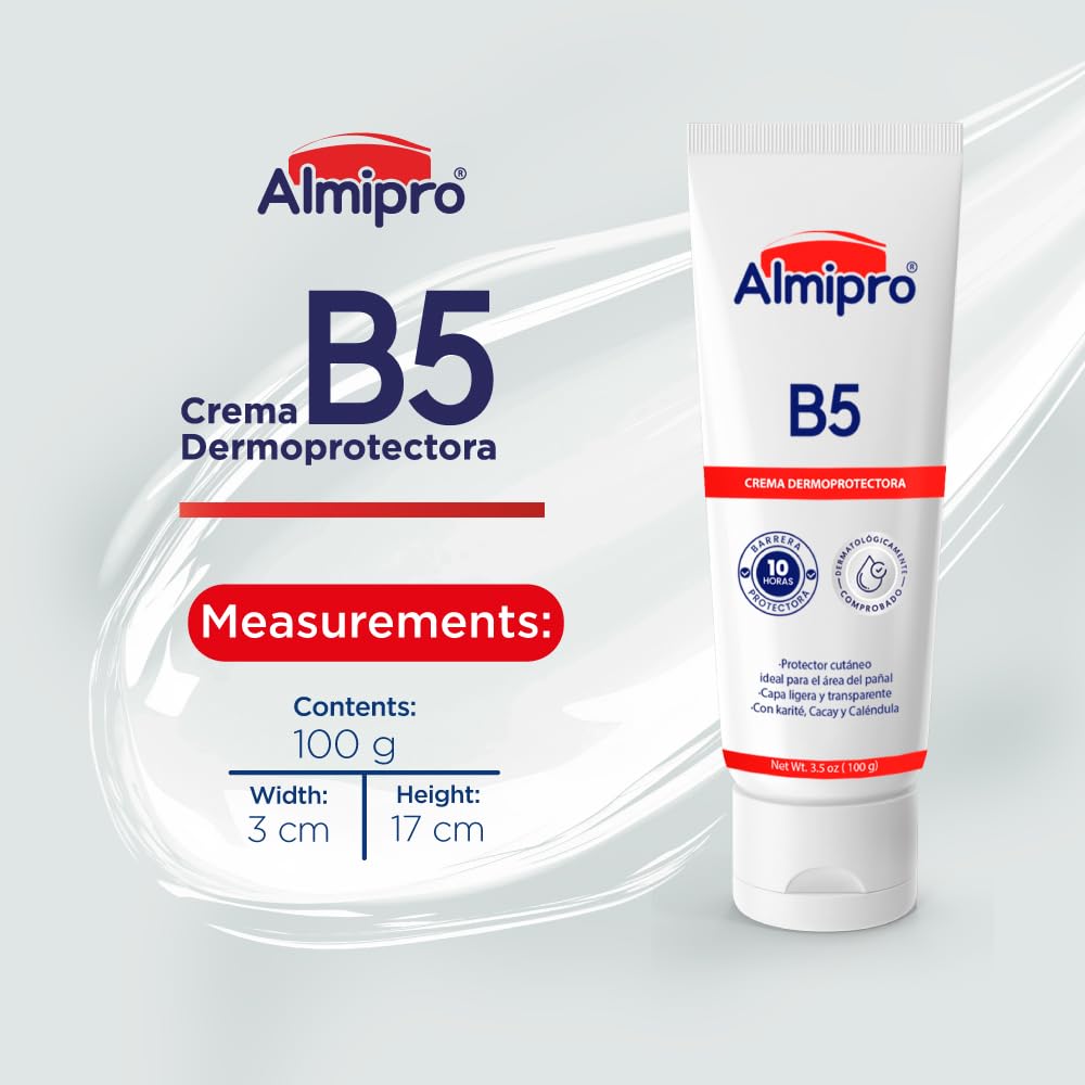 almipro B5 Dermo Protector cream. Moisturizing, repairing, protecting formula. Calendula and Cacay oil. Multi-Purpose Cream for Delicate Skin, Body, Hand Balm, Baby Safe. Soft & Clear texture. 3.5 oz