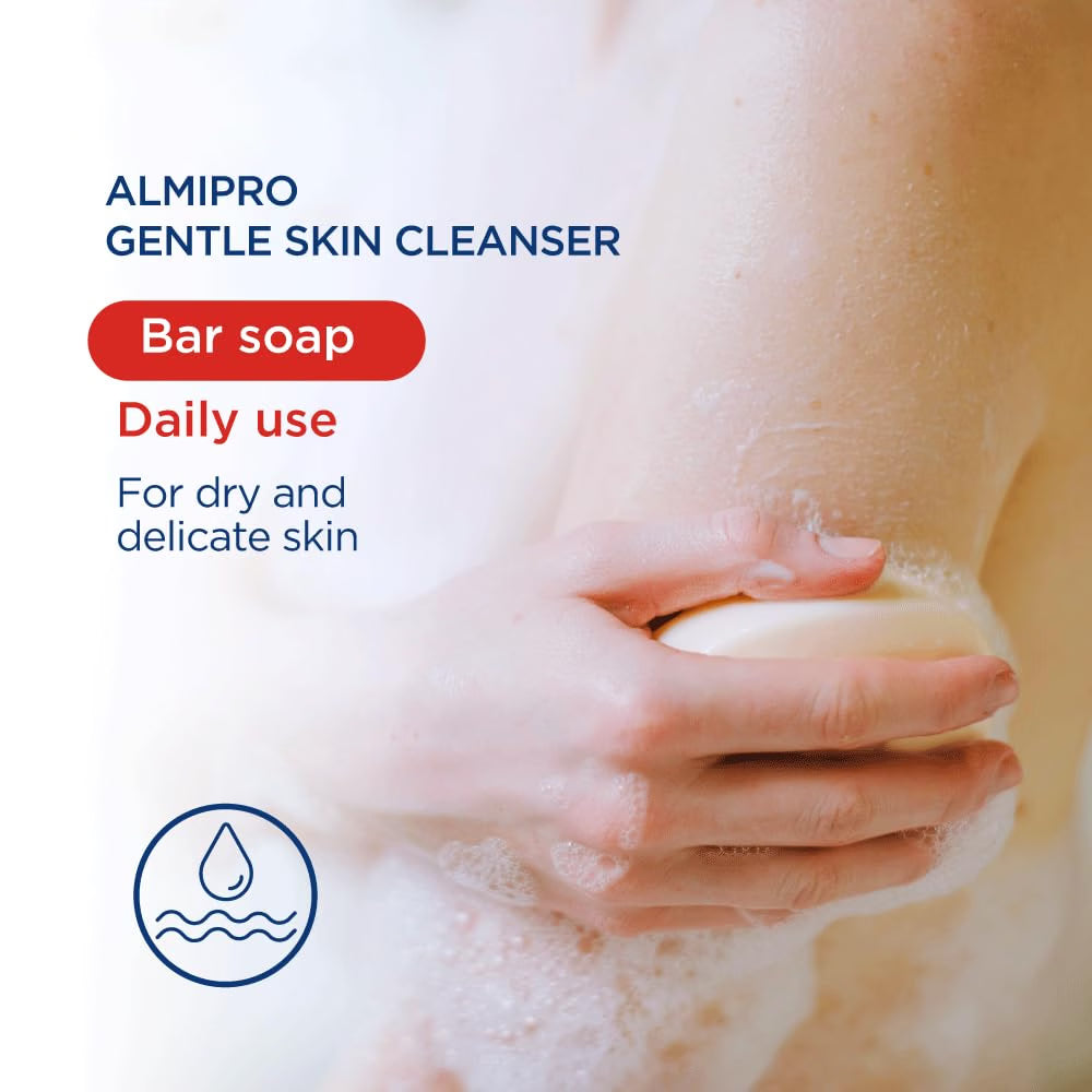 ALMIPRO - Face & Body Cleanser Bar Soap-Free Syndet with Oatmeal & Aloe Vera for Delicate Skin Gentle Wash Bar for All Skin Types 3.5 oz Bars, Pack of 3