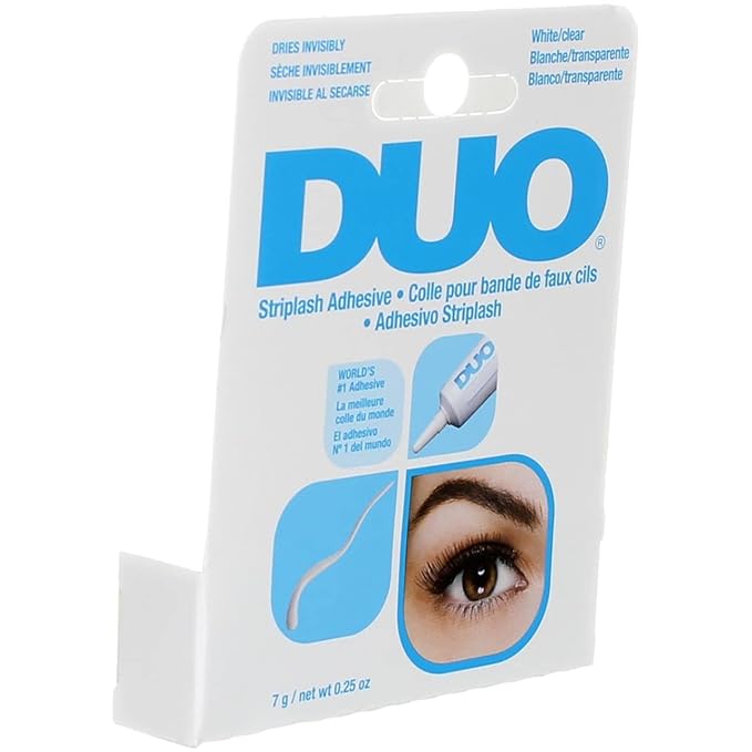 Duo Striplash Adhesive White/Clear, for Strip False Eyelash, 0.25 oz, 6-Pack - Addhesivo Striplash blanco/transparente
