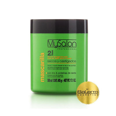 MySalon Mask for Dry & Damaged Hair - With Linseed & Silk Proteins 500ml / 16.4 oz - Step 2