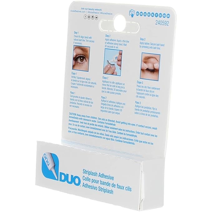 Duo Striplash Adhesive White/Clear, for Strip False Eyelash, 0.25 oz, 6-Pack - Addhesivo Striplash blanco/transparente