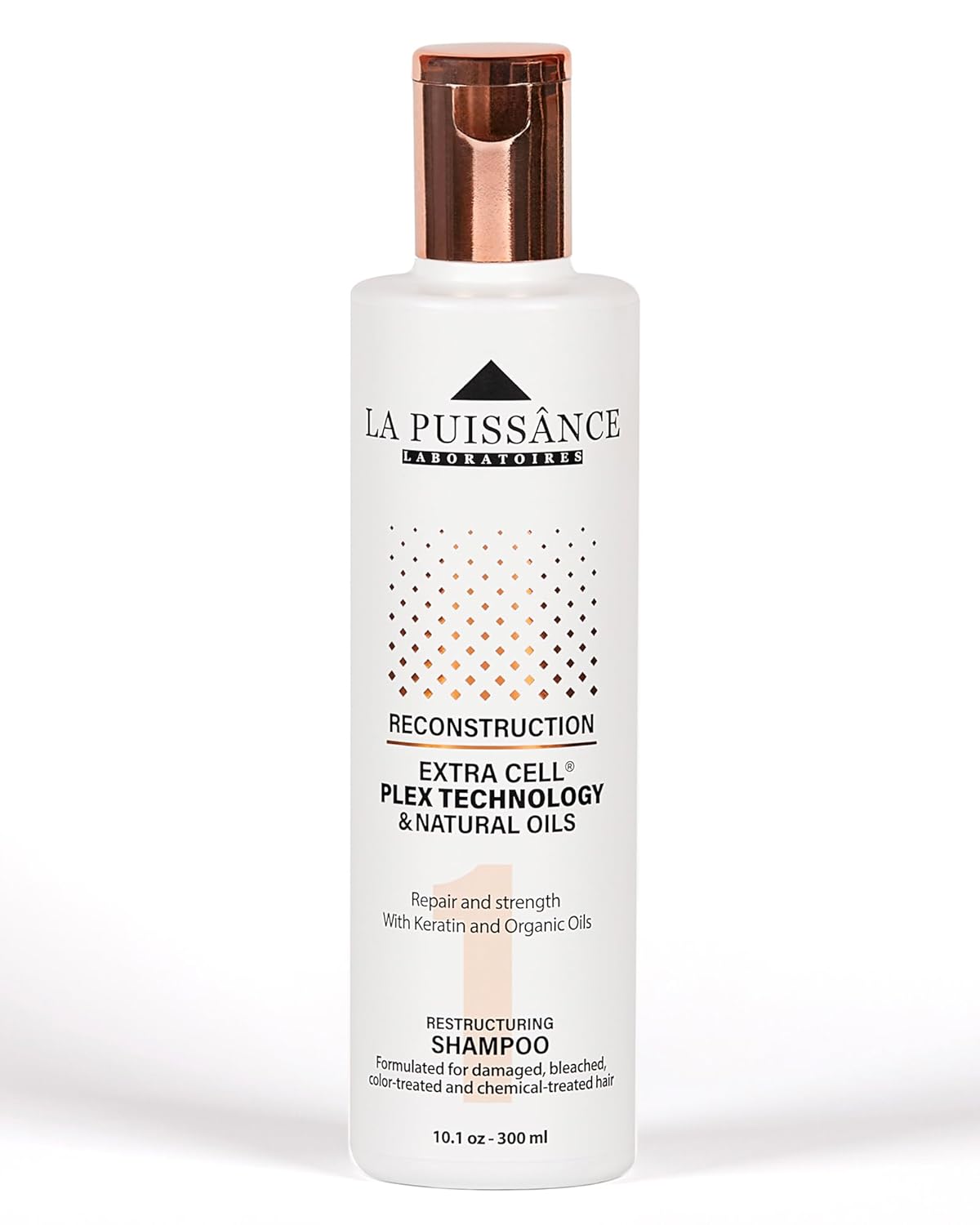 LA PUISSANCE Extra Cell Plex Shampoo Step 1 - Deep Repair for Severely Damaged Hair - Ideal for Color-Treated, Bleached, and Chemically-Treated Hair - 10.1 fl oz for Home and Salon Use