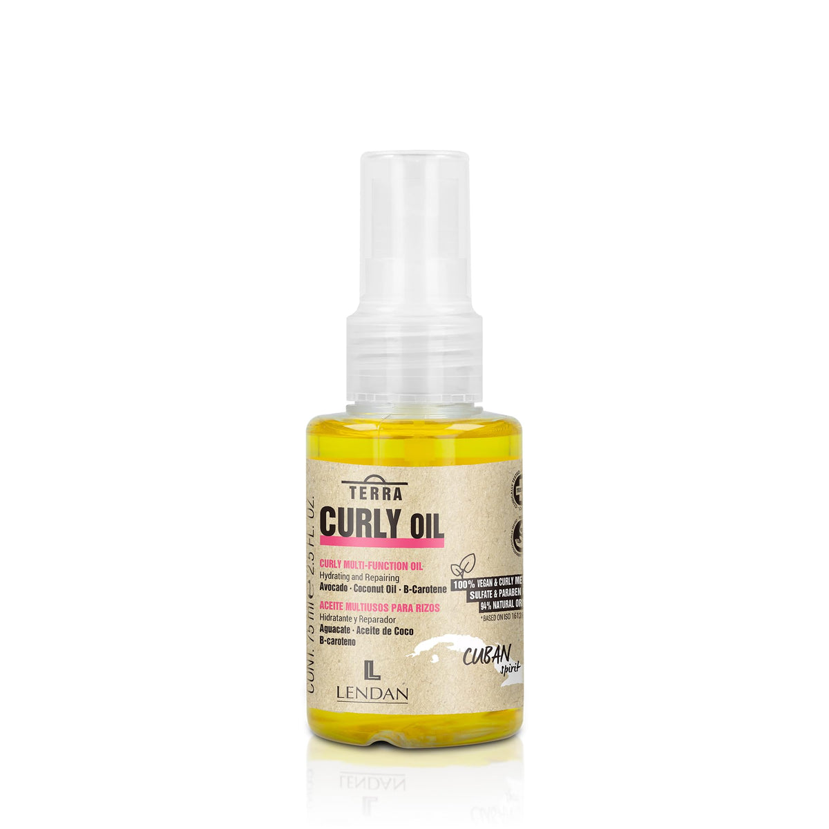 Lendan Curly Cuban Spirit · Aceite para rizos · 75 ml
