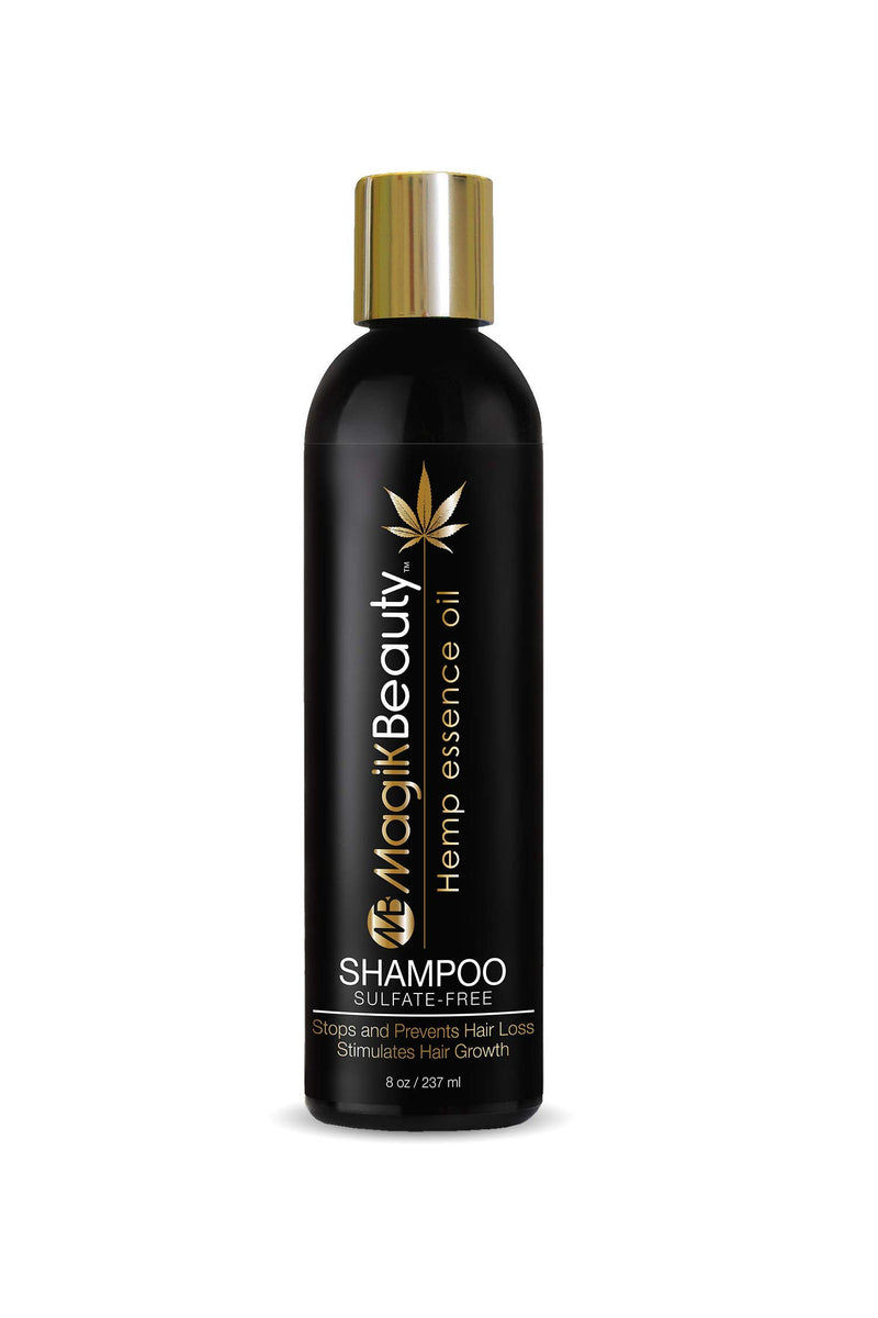 Magik Beauty Hemp Oil Sulfate-Free Shampoo 8 oz - Retains and Prevents Hair Loss. An All-Natural, Purification Hair Product Powerful Enough to Revive the Hair.