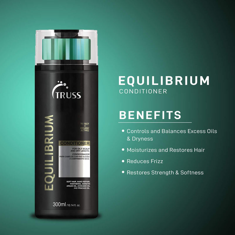 Truss Equilibrium Conditioner For Oily Scalp With Dry Ends - Reduces Excess Oil While Adding Deep Hydration, Strengthening, Detangling And Repairing Hair - For All Hair Textures