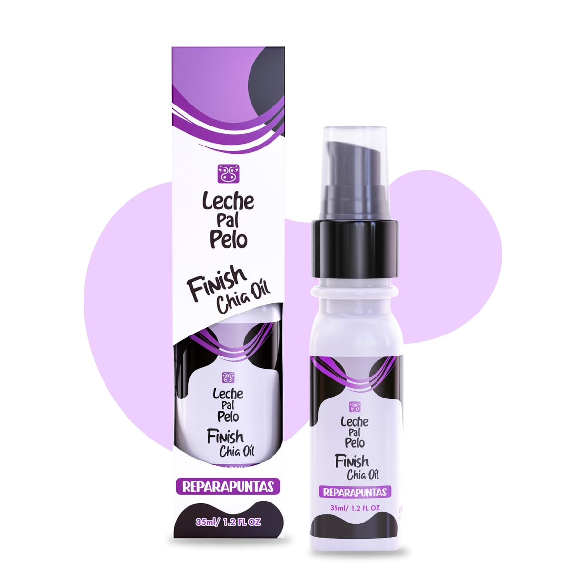 Leche Pal Pelo Finish Chía · Aceite reparador de puntas · 1.2 oz