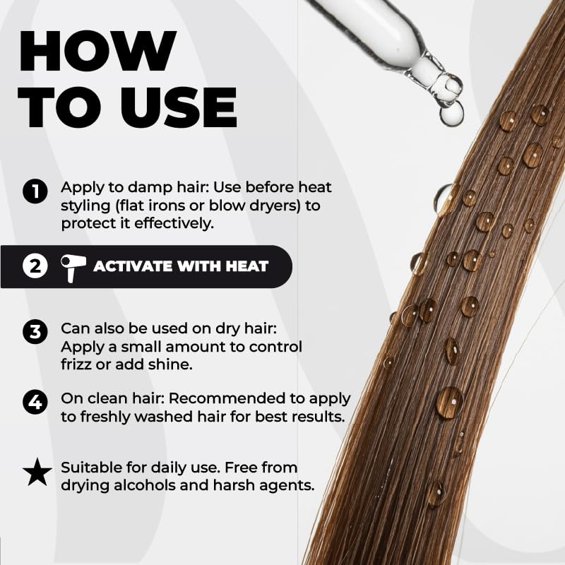 Naissant Magic Shield Heat Protectant Spray 120ml (4.06 fl oz) | Heat-Activated Humidity Barrier | Anti-Frizz Smoothing Treatment | Hyaluronic Acid, Calendula & Chamomile | Sleek, High-Shine Hair