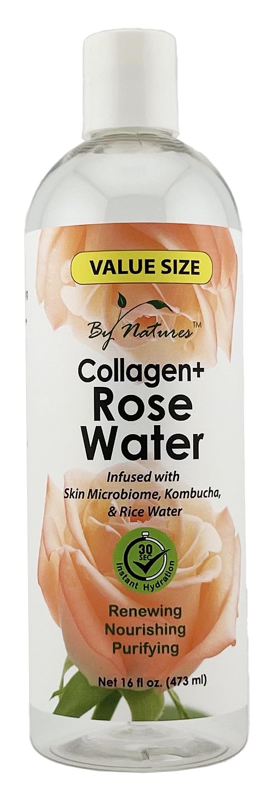 By Natures · Agua de rosas con colágeno · 16.0 fl oz