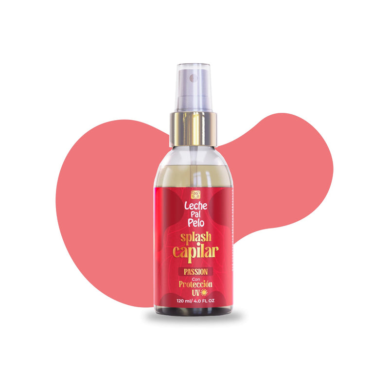 Leche Pal Pelo Hair Splash - Passion Perfume: Revitalize Your Hair with Long-Lasting Fragrance, Shine, and UV Protection, 4 oz.