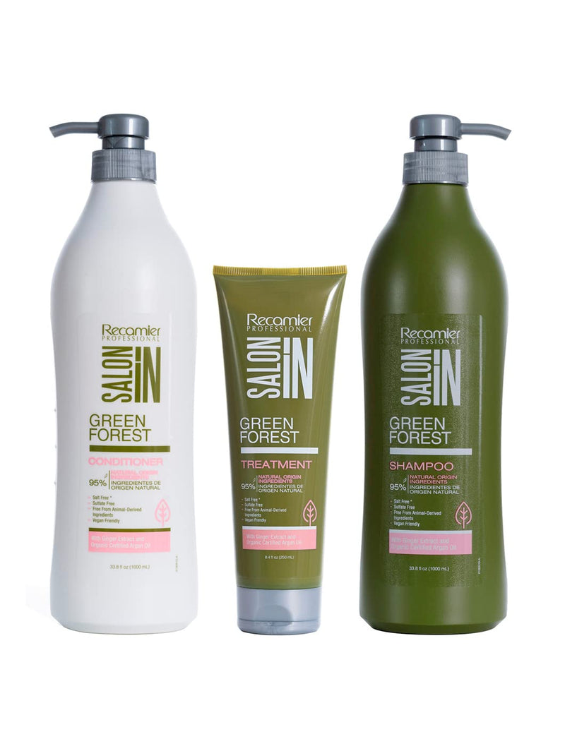 Recamier Professional Salon In Sin Sal Organic Shampoo Conditioner Hair Treatment Set Sulfate Free 33.8 OZ