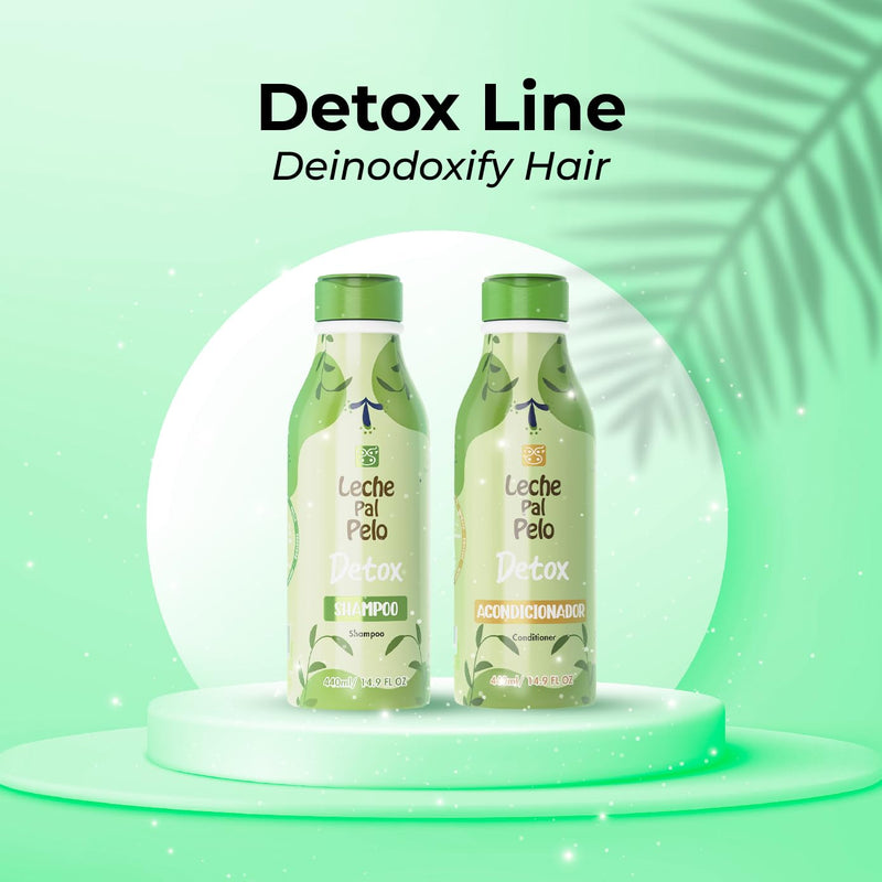 Leche Pal Pelo Detox Shampoo - Infused with Apple Cider Vinegar, Honey, and Green Tea. Hair Transformation with pH Balance and Antioxidant Strength. Moisture Infusion for Shine and Repair. 14.9 oz.