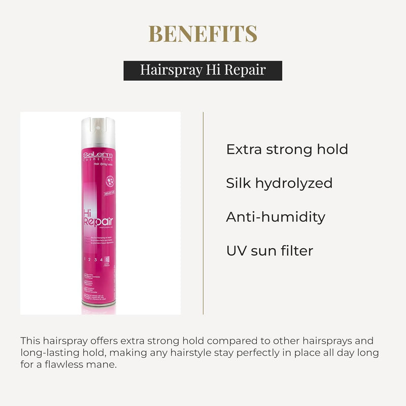 SALERM - Professional Hair Spray - Hi Repair Strength 5-650 ml - Extra Strong Hold