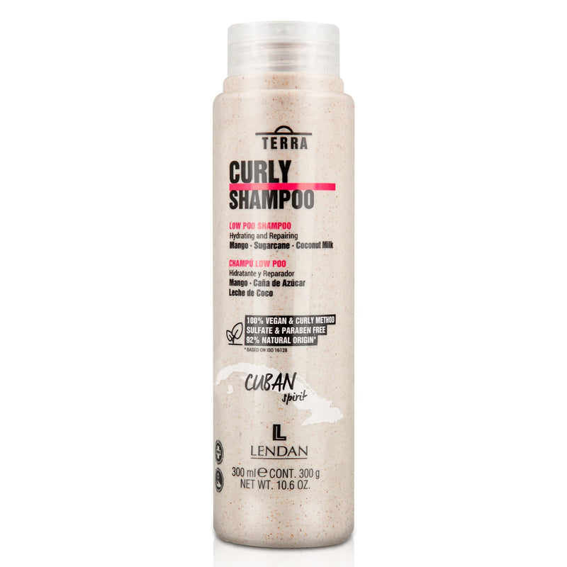 Lendan Curly Cuban Spirit 5-PIECE KIT by TERRA with Low Poo Shampoo 10.6 oz + Co-Wash Treatment 10.4 oz + Curl Defining Gel 9.7 oz + Curl Activator Cream 9.0 oz + Curly Oil 2.5 fl.oz