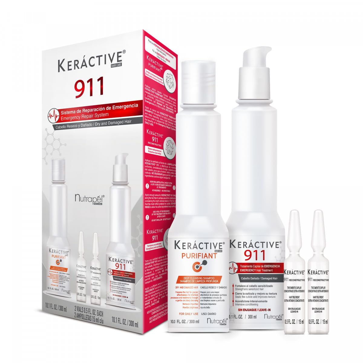 Nutrapel Keractive 911 Emergency · Kit de tratamiento intensivo