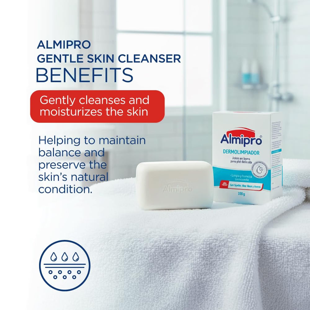 ALMIPRO - Face & Body Cleanser Bar Soap-Free Syndet with Oatmeal & Aloe Vera for Delicate Skin Gentle Wash Bar for All Skin Types 3.5 oz Bars, Pack of 3