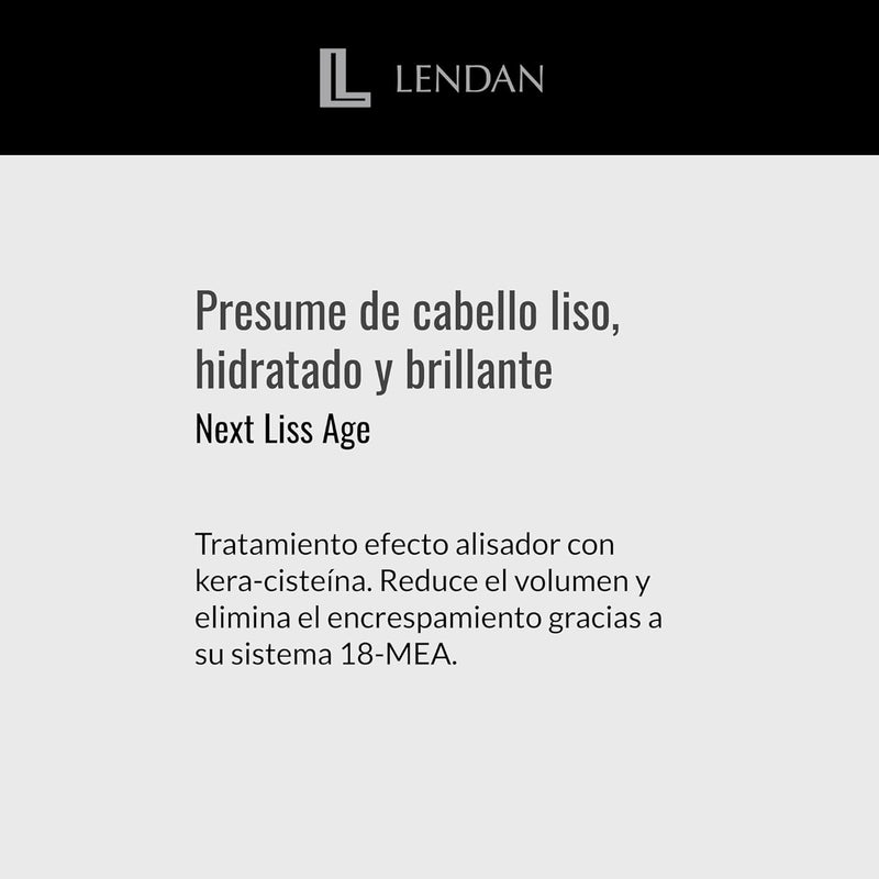 LENDAN - Next Liss Age Smoothing Booster - 6 x 7.6 ml - with 18-MEA and Hydrolyzed Keratin Concentrate - Enhances Professional Hair Straightening Treatment - Formaldehyde-Free