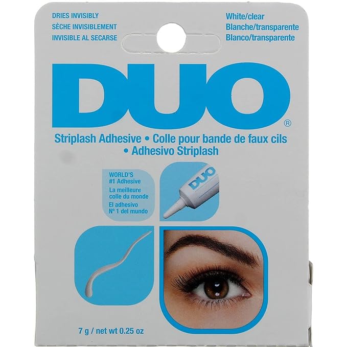 Duo Striplash Adhesive White/Clear, for Strip False Eyelash, 0.25 oz, 6-Pack - Addhesivo Striplash blanco/transparente