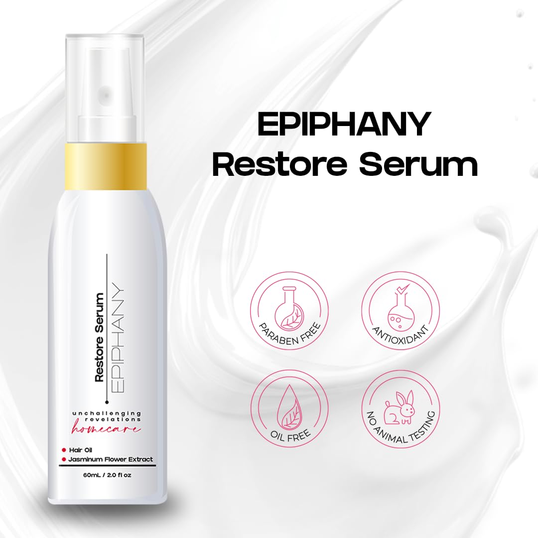 Epiphany Anti Frizz Hair Serum – Argan, Jojoba, Marula & Acai Oils | Split End Repair & Heat Protection | Intense Shine & Deep Hydration | Lightweight Formula