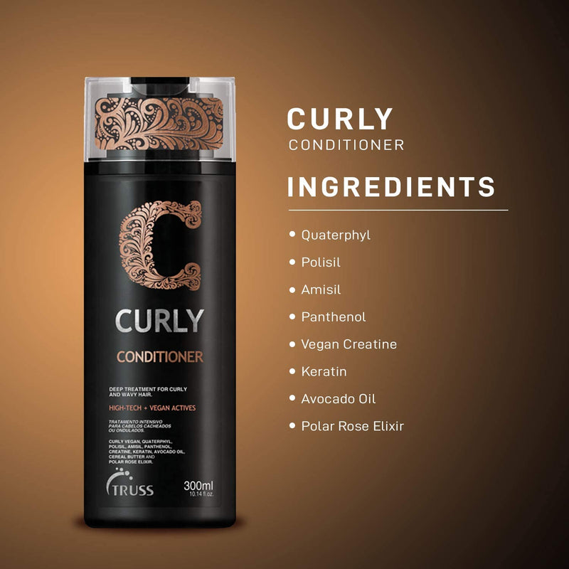 Truss Curly Conditioner - Restore, Repair & Strengthen Curly, Wavy, Highly Textured, Dense & Damaged Hair. Define, Detangle, Controls Frizz, Block Humidity for All Curly Hair Types, Lengths, Textures