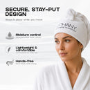 Epiphany Microfiber Hair Towel – Fast Drying, Super Absorbent & Soft Turban Wrap with Button Closure – Lightweight Hair Wrap for Curly, Straight, Thick or Fine Hair