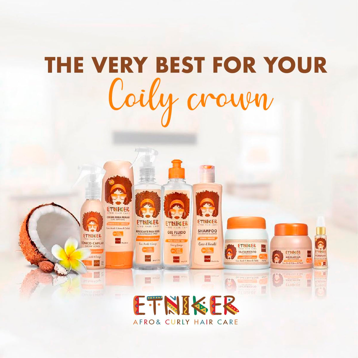 ETNIKER Curl Refresher Spray | Afro-textured, Curly & Wavy hair | Revive & Refresh | Coconut, Flaxseed, Shea Butter & Rambutan Seed Extract| Free from Silicones, Oils, Alcohol, Parabens by Lmar| Size: 10.14 fl oz (300 ml)