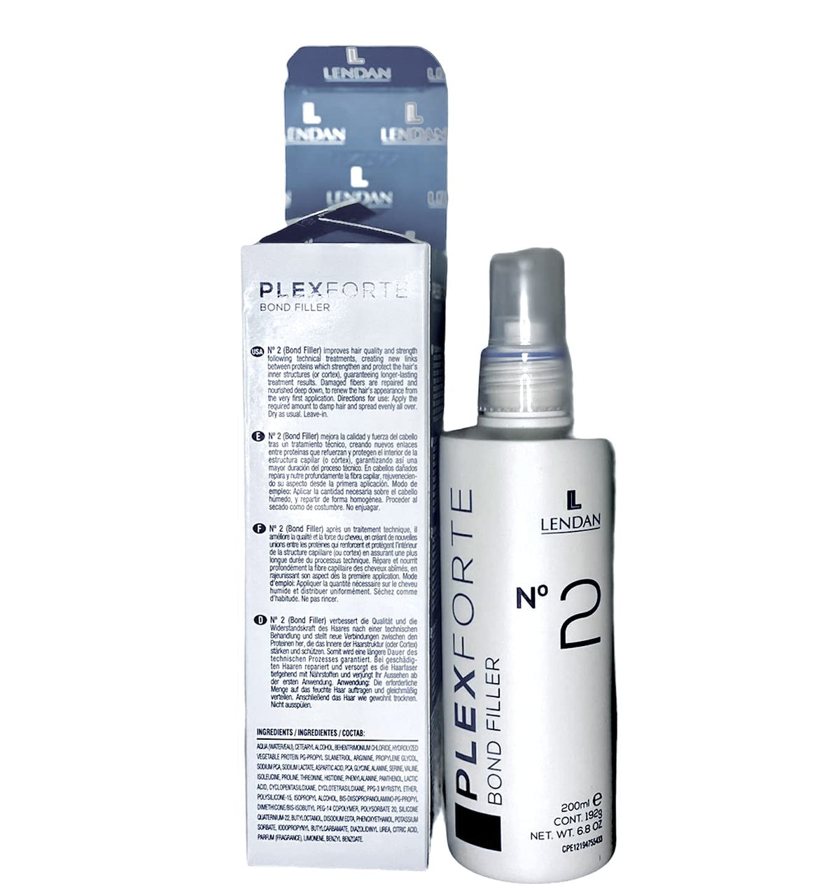 Lendan PlexForte Hair Kit of No. 3 Bond Repair Shot Mask, No. 5 Conditioner, and No. 2 Bond Filler, 3 Pack Bundle