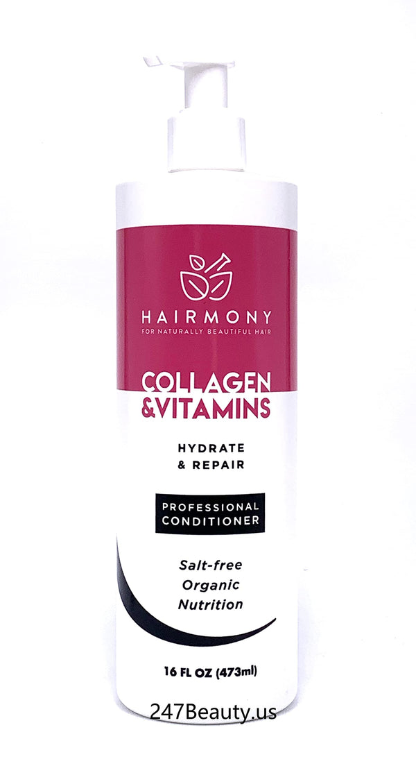 Hairmony Collagen Vitamins Professional Hydrate and Repair Hair Conditioner - Acondicionador Hidratante para el cabello (16 oz)