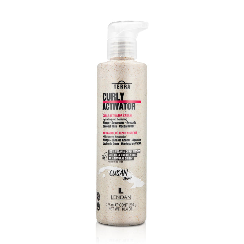 Lendan Curly Cuban Spirit 4-PIECE KIT by Terra with Low Poo Shampoo 10.6 oz + Co-Wash Treatment 10.4 oz + Curl Defining Gel 9.7 oz + Curl Activator Cream 9.0 oz