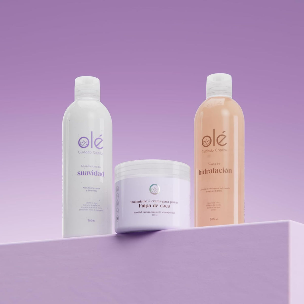 OLÉ Deep Hydration & Nutrition Hair Care Pack – Coconut Treatment + Hydrating Shampoo + Softening Conditioner