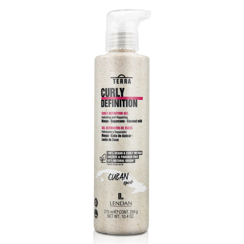 Lendan Curly Cuban Spirit 4-PIECE DEFINITION & OIL KIT  by Terra with Low Poo Shampoo 10.6 oz + Co-Wash Treatment 10.4 oz + Curl Defining Gel 9.7 oz + Curly Oil 2.5 fl.oz