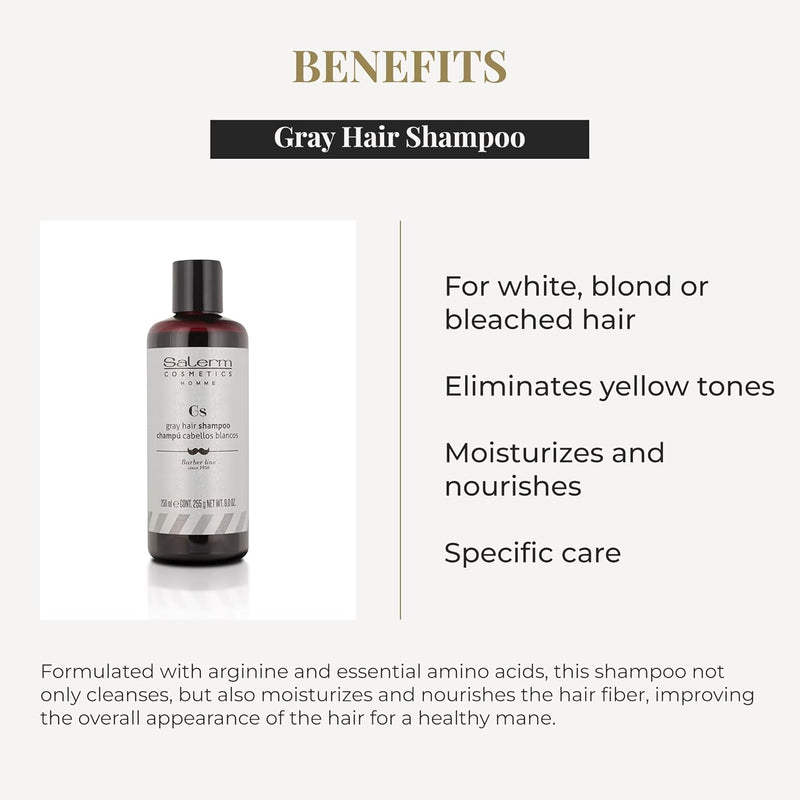 SALERM - White Hair Shampoo for Men - Homme White Hair Shampoo - 250 ml