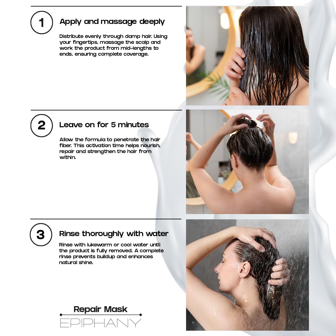 Epiphany Intensive Repair Hair Mask – Deep Conditioning Treatment for Damaged & Chemically Treated Hair | Frizz Control & Elasticity Restore | Salon Quality