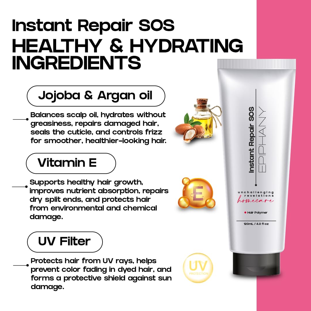 Epiphany Leave In Hair Treatment – Instant Hydration & Frizz Control | Split End Repair & UV Protection | Lightweight Styling Cream for All Hair Types
