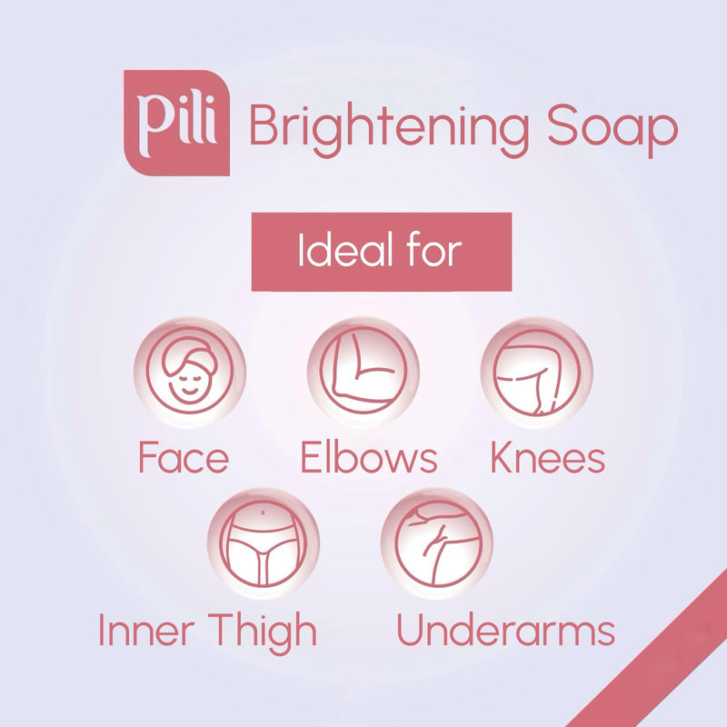 Pili Brightening Soap | Skin Brightening Soap for Face | Exfoliating Bar with Glycolic Acid, Vitamin C & Niacinamide | Even Skin Tone & Glowing Skin | Antioxidant Formula. 3.5 oz (2 Pack)