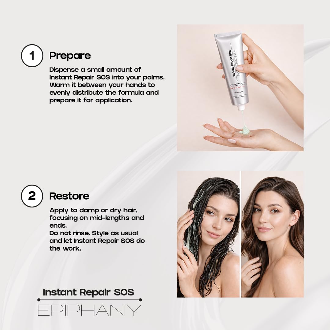 Epiphany Leave In Hair Treatment – Instant Hydration & Frizz Control | Split End Repair & UV Protection | Lightweight Styling Cream for All Hair Types
