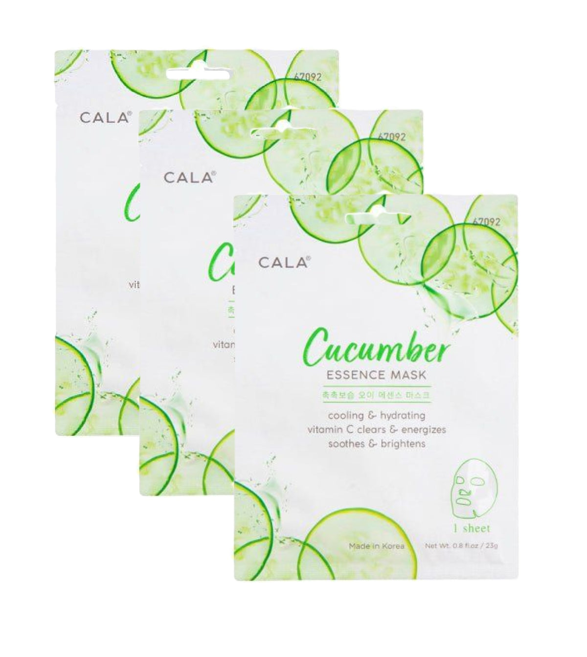 Cala Cucumber Essence Facial Mask - Pack of 3