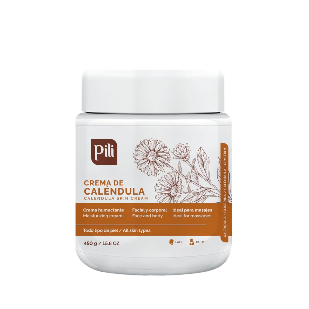 Pili · Crema reparadora de caléndula · 15 oz