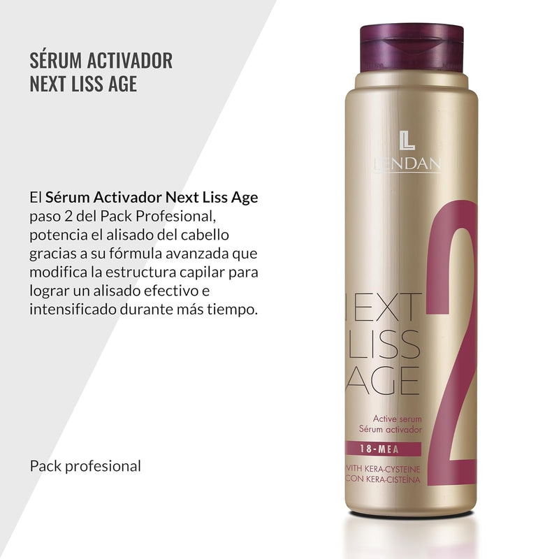 LENDAN - Next Liss Age Activating Serum No. 2 - 300 ml - Step 2 Professional Pack - Enhances Professional Hair Straightening Treatment - Nourishes and Strengthens Hair Fiber - Formaldehyde-Free