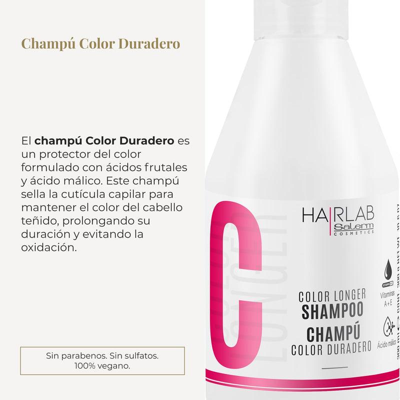 SALERM Coloured hair shampoo - longer hair dye shampoo - 300 ml - with Provitamin B5 and Ay E vitamins, seals and retains colour, without sulfates and parabens