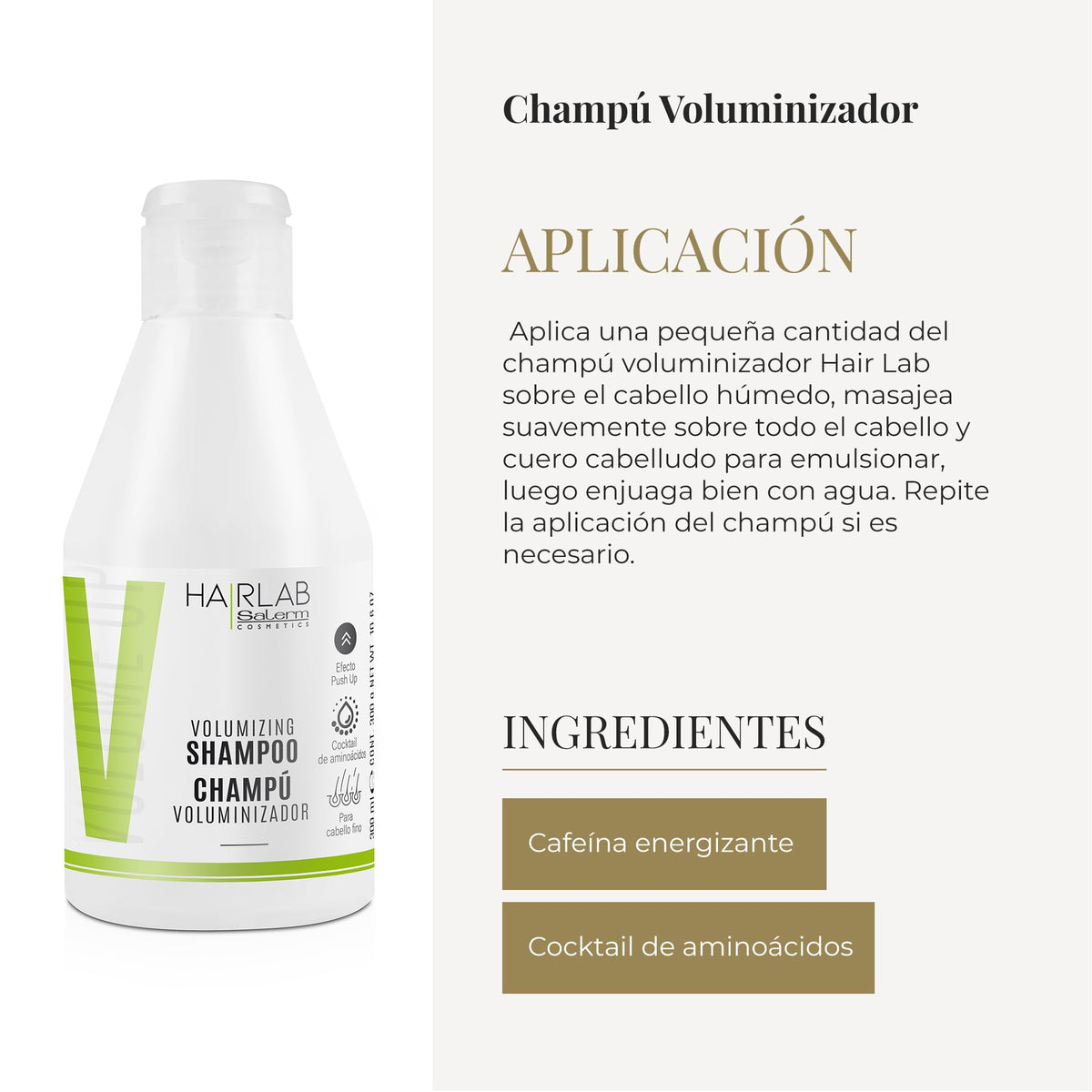 Salerm Cosmetics HAIRLAB VOLUMIZING SHAMPOO 10.6 OZ