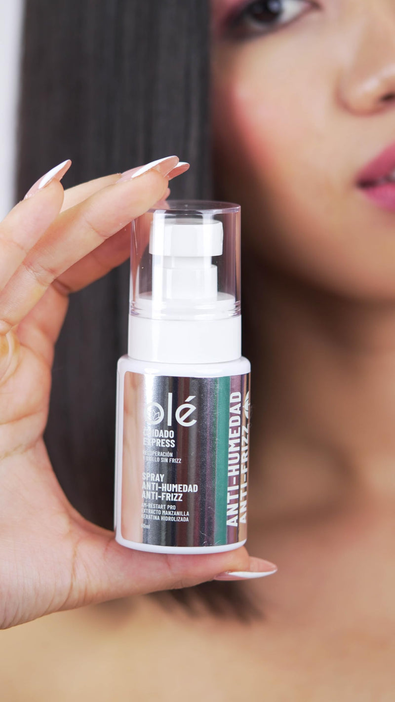 OLÉ Control & Shine Pack - Detangling Thermoprotector + Anti-Frizz Anti-Humidity Spray + Anti-frizz Styling Hair Slik Pestañina (Frizz Emergency)