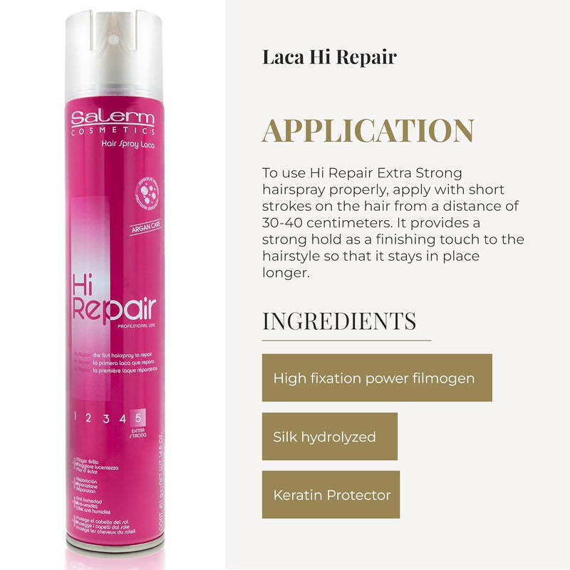 SALERM - Professional Hair Spray - Hi Repair Strength 5-650 ml - Extra Strong Hold