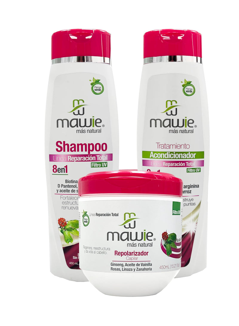 Shampoo and conditioner total repair set | Repairs Damage & Provides Shine | Protein Hair Treatment | Strengthen and Fortify Hair | With protein and biotin | Paraben & Sulfate Free.