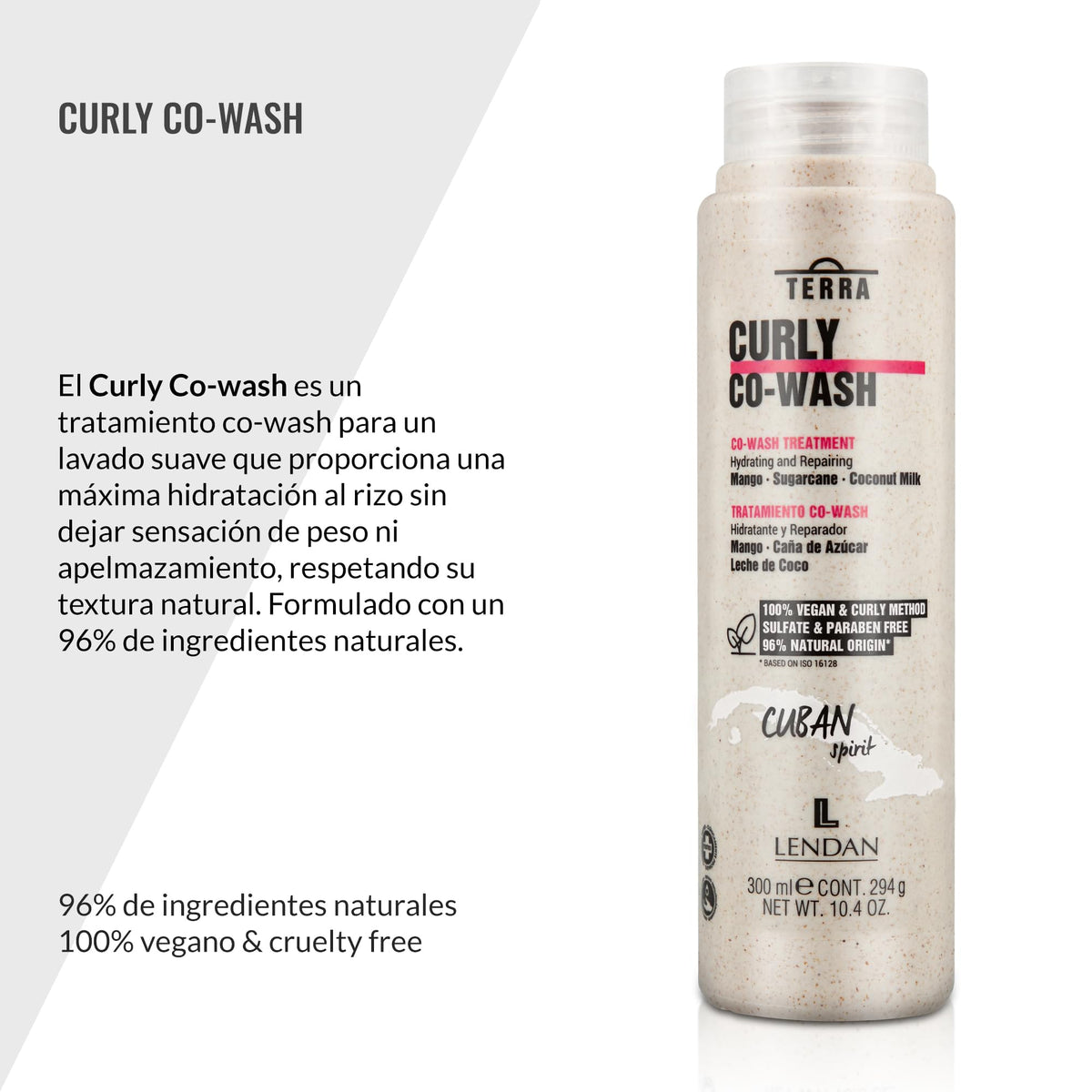 Lendan Curly Cuban Spirit 4-PIECE DEFINITION & OIL KIT  by Terra with Low Poo Shampoo 10.6 oz + Co-Wash Treatment 10.4 oz + Curl Defining Gel 9.7 oz + Curly Oil 2.5 fl.oz
