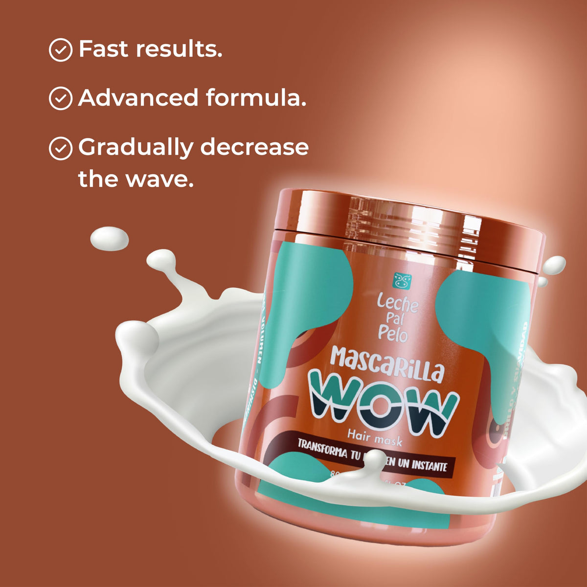 Leche Pal Pelo WOW Deep Conditioning Hair Mask with Collagen - Intensive Repair for Frizz Control, Smooth & Shiny Hair, 27 fl. oz