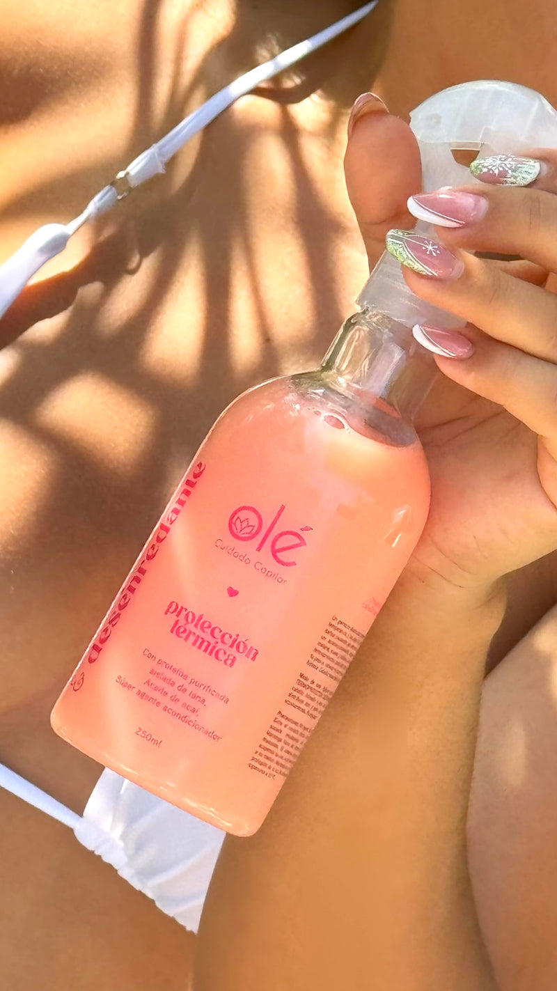 OLÉ Control & Shine Pack - Detangling Thermoprotector + Anti-Frizz Anti-Humidity Spray + Anti-frizz Styling Hair Slik Pestañina (Frizz Emergency)