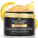LA PUISSANCE Premium Argan Oil & Hyaluronic Acid Hair Mask 8.4 oz – Deep Conditioning Anti-Frizz Treatment for Dry & Damaged Hair – Intense Hydration, Shine & Repair – Luxury Salon Grade Hair Mask