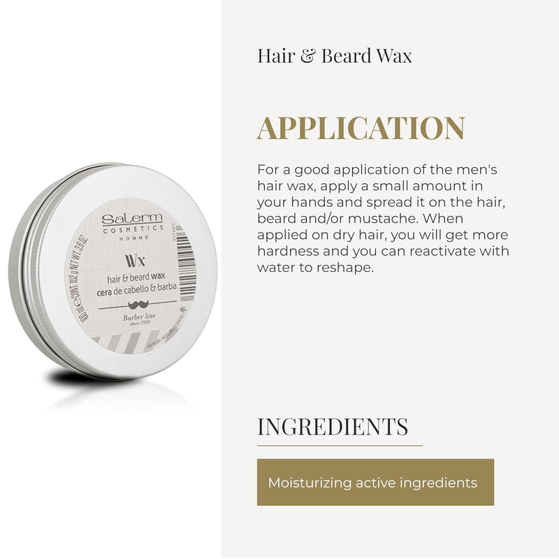 SALERM - Men's Hair Wax - Homme Barber Line - 100 ml / 3.6oz